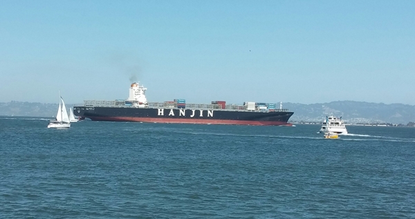 Hanjin ship on SF Bay this afternoon Photo
